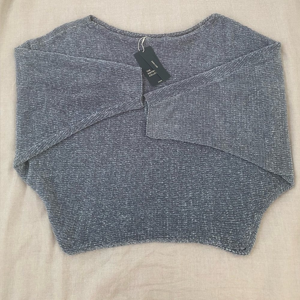 Zara Blue Knitwear Collection Sweater